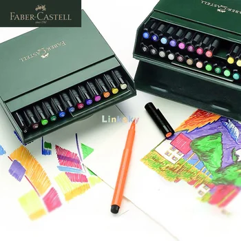Faber Castell 12,24,48 цветов, Подарочная коробка Набора Ручек Pitt Artist Brush Pen Set,Пастельные тона Pitt Brush Pen, Набор Ручных надписей Artist Pen