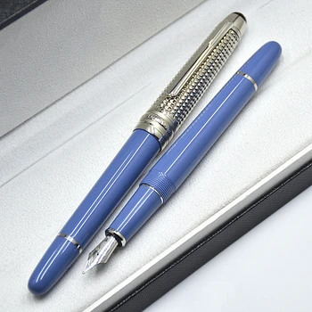 Новое поступление, серебристо-синяя шариковая ручка/авторучка объемом 145 МБ, канцелярские принадлежности для бизнеса, роскошные чернильные ручки для письма