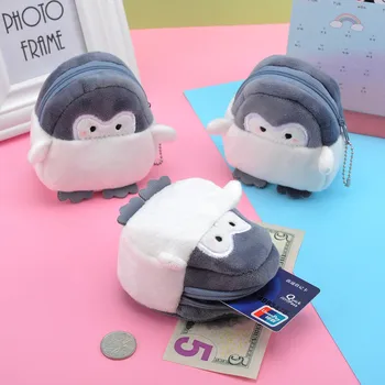 Новый мультяшный маленький пингвин для девочек, кошелек для монет, детский кошелек для монет, милый мини-кошелек для монет, сумка для девочек, USB-кабель, сумка для наушников