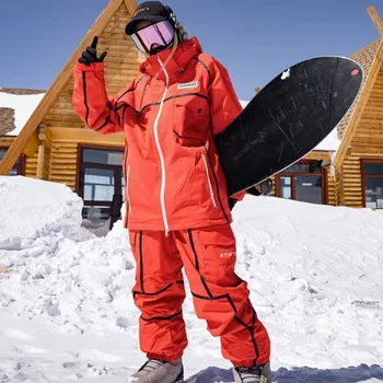 Новый женский костюм для сноуборда 2024 года, мужской лыжный комплект, водонепроницаемый ветрозащитный зимний утеплитель, женские зимние костюмы, уличная лыжная экипировка.
