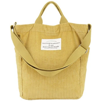 Женская простая хозяйственная сумка большой емкости, винтажная сумка-слинг, вельветовая универсальная сумка-мессенджер, сумка для отдыха и путешествий, уличная сумка