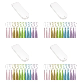 Пустые Прозрачные акриловые закладки 80шт прямоугольных прозрачных акриловых книжных маркеров с 80шт маленьких кисточек для закладок