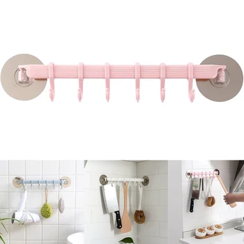 Произвольно изогнутые 6 настенных крючков, самоклеящиеся, бесследные и прочные крючки, стеллаж для хранения в ванной и кухне