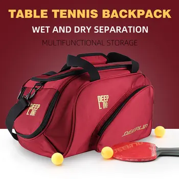 Новая сумка для настольного тенниса Deeplin, Спортивный рюкзак, Дорожная сумка Большой емкости Из Толстого материала, Спортивная сумка для пинг-понга с Сухим влажным разделением