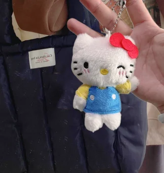 Брелок Kawaii Hello Kitty Кукла-подвеска Креативная милая машущая сумка с вещами Hello Kitty Мягкая игрушка Подарок в виде Девчачьего сердечка