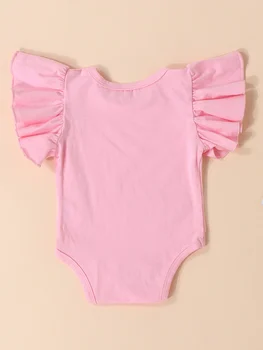 Комбинезон с короткими рукавами для маленьких девочек и мальчиков, круглый вырез, однотонное боди, летняя одежда для младенцев