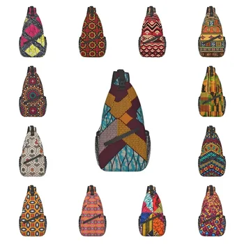 Мужская сумка-слинг с африканским принтом Ankara Kitenge, модный геометрический рюкзак через плечо, рюкзак для путешествий, походный рюкзак