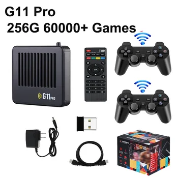 G11 Pro Game Box 4K HD TV Game Stick Видеоигровая консоль 256G Встроенные 60000 + Ретро-игр 2.4G Беспроводной геймпад для PS1/GBA/FC