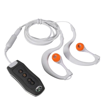 Музыкальный MP3-плеер с Bluetooth и подводными наушниками для плавания, водных видов спорта, короткий шнур 4 ГБ-черный