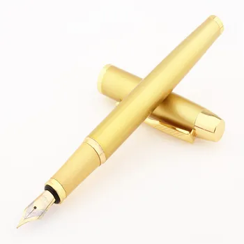 Роскошные Высококачественные Тяжелые ручки 8007 Golden Business office Medium Nibfountain pen ink школьные принадлежности