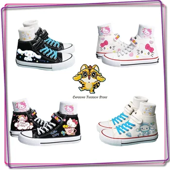 Парусиновая Обувь Hello Kitty Cinnamoroll Kawaii Для девочек; Летние Модные Кроссовки Для Детей; Милая Удобная Спортивная Обувь Для Улицы; Подарок Для детей