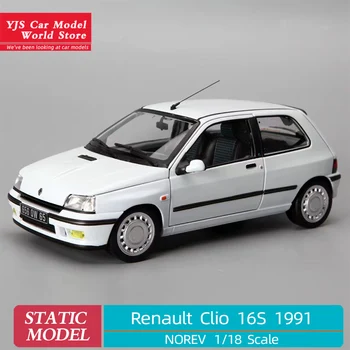 NOREV 1/18 Renault Clio 16S 1991 Классический автомобиль Модель автомобиля Металлический материал Отправить другу праздничный подарок 185251 Белый