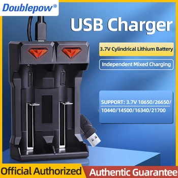 НОВОЕ Перезаряжаемое USB-Зарядное Устройство Doublepow DP-UK21 С Двойным Слотом Для Литиевой Батареи 3,7 В 18650/26650/10440/14500/16340/21700