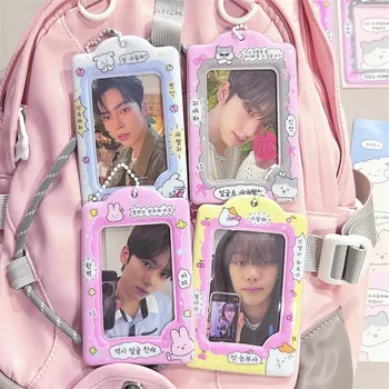 Новый 3-дюймовый держатель для фотокарточек Kpop Kawaii Ins Корея, сумка-подвеска, школьные канцелярские принадлежности
