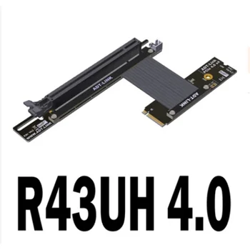 PCIe 4,0x16 Riser Cable PCI Express Extender 64 Гбит/с для NVMe M.2 SSD Графическая Видеокарта GPU с Кабелем Питания Sata Серии R43U