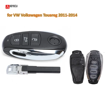 Keyecu Бесключевой Доступ Smart Remote Car Key Shell Case Брелок с 3 Кнопками для Фольксваген Туарег 2011-2014 (Только в виде ракушки)