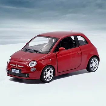 1/28 Модель мини-автомобиля из сплава Fiat 500, отлитый под давлением металлический игрушечный автомобиль, откидывающийся коллекционный игрушечный автомобиль