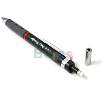 Механический карандаш Rotring Tikky 3-в-1 / Шариковая ручка/Маркировочная ручка, 0,5 /0,7 мм, Черный корпус, Черно-красные чернила, многофункциональный