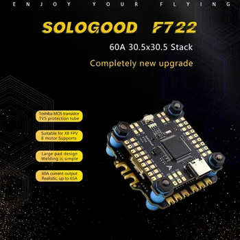 SoloGood F722 60A Stack ICM42688P F722 Контроллер полета BLHELI_S 60A 4в1 ESC 30,5X30,5 мм 2-6 S для FPV Дронов Freestyle Запчасти