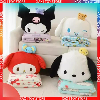 Новая плюшевая кукла Sanrio Melody большого размера, подушка, ковер, Мягкая подушка 2-в-1, Плюшевое одеяло, Подушка для кондиционирования воздуха, Рождественские подарки