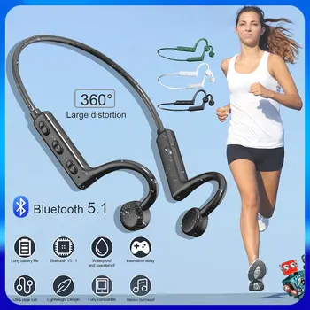 Новые беспроводные наушники Bluetooth с костной проводимостью, спортивные TWS, Bluetooth-гарнитура с шейным ободком, слуховые аппараты, наушники громкой связи с микрофоном