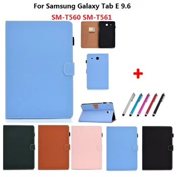 Чехол для планшета Samsung Galaxy Tab E 9 6 T560 T561 Из Искусственной кожи, Мягкий чехол TPU Для Samsung Tab E 9.6 2015 SM-T560 SM-T561 Funda