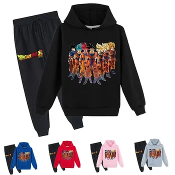 Детская одежда с принтом, Анимационная игра Dragon Ball, Периферийные устройства, детская одежда, толстовка с капюшоном, комплект из толстовки + брюк