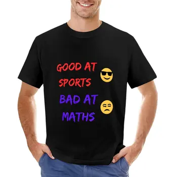 Хорош в спорте, Плох В математике, футболка, винтажная одежда, Футболка С коротким рукавом, простые футболки для мужчин