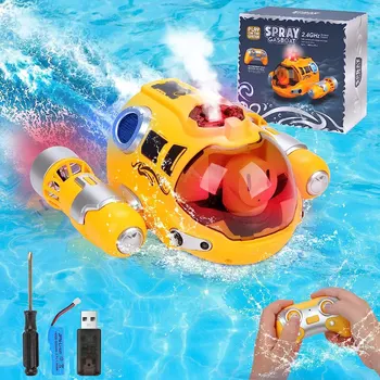 2,4-Граммовая радиоуправляемая лодка-распылитель, высокоскоростной Мощный Водонепроницаемый бассейн, игры для ванной, электрическая радиоуправляемая моторная лодка-распылитель, водные игрушки для детей, подарки