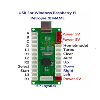 USB-Плата с Нулевой Задержкой Для ПК Windows Raspberry Pi Retropie & MAME Ретро Neogeo Аркадный Джойстик Контроллер Игровая Плата Управления DIY