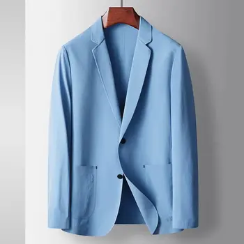 6549- 2023 Костюм мужской тонкий повседневный солнцезащитный, эластичный маленький костюм весна-осень single west jacket