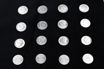 Монетный Бомбер (Версия монеты в полдоллара) от Джонни Вонга, Фокусы с Монетами, Сценическая Магия, Крупный план, Иллюзия, ментализм, 16шт