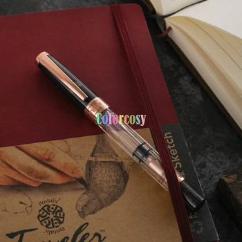 Авторучка Twsbi Diamond 580 Penna Stilografica Smoke Rose Gold II с поршневым наполнением, Большая емкость, Простота и элегантность