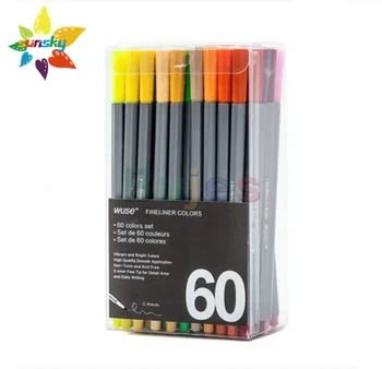 Дизайн акварельной иллюстрации 48/60/72 цветная ручка-крючок с линейным рисунком, ручка с волокнистой головкой 0,4 мм, принадлежности для рисования акварельной ручкой