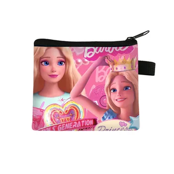 Барби Милая детская сумочка Мультяшный мини-кошелек для девочек, студенческая сумка для хранения карточек большой емкости, периферийный подарок из фильма Барби