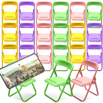 20шт Мини-стул, подставка для мобильного телефона, Портативный Симпатичный Красочный Регулируемый Складной табурет, настольный держатель для ленивого телефона для мобильного телефона