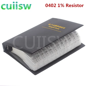 Книга образцов резисторов 0402 SMD с допуском 1% 170valuesx50pcs = 8500pcs Комплект резисторов 0R ~ 10M