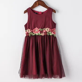 Qaoerde Летнее платье с цветочным узором для девочек 2018, платье принцессы для маленьких девочек, детские платья с вышивкой для девочек, модная одежда 3-10 лет