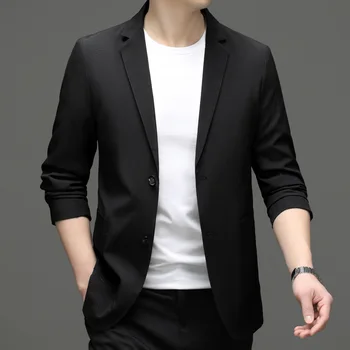 6951-Весенне-осенняя новая мужская корейская версия приталенного костюма, мужской молодежный пиджак большого размера, деловой тренд