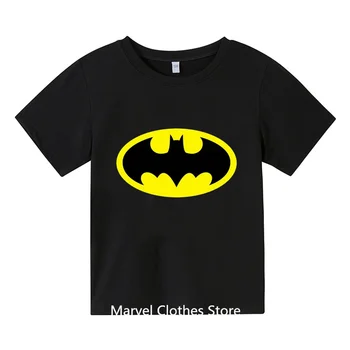 2024 Новая милая детская футболка с бэтменом, повседневная уличная одежда, детская футболка, одежда для мальчиков, футболки с аниме для девочек