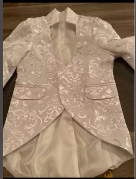 Новое поступление, детское обручальное кольцо на заказ, платье для мальчика, высококачественный белый костюм для мальчика с принтом, 2 предмета (куртка + брюки)