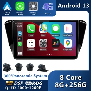 Android 13 Для Skoda Superb 3 2015-2019 Автомобильный Радиоприемник Стерео Беспроводной Carplay Android Автоматическая Навигация GPS Видеоплеер WIFI 4G DSP