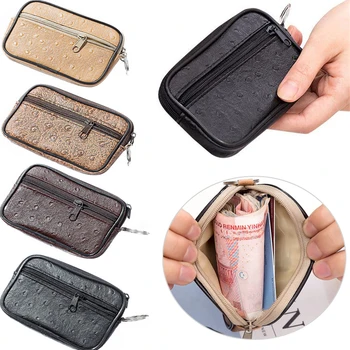 Мужская маленькая сумка для монет в повседневном стиле на молнии, кошелек для мелочи, сумка-портмоне, мини-мягкий мужской женский держатель для карт, монет, ключей