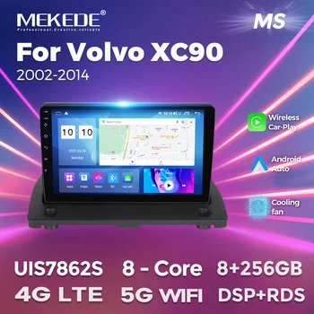 Голосовое управление MEKEDE AI, беспроводное автомагнитоло Carplay Android для Volvo XC90 2002-2014, автомобильный мультимедийный плеер, GPS-навигация, RDS