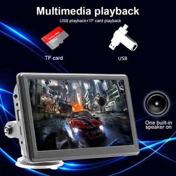 7-дюймовый мультимедийный плеер HD 1024P Беспроводной Carplay Android Auto MP5-плеер, совместимый с Bluetooth, Видеорегистратор заднего вида, Регулируемая подставка