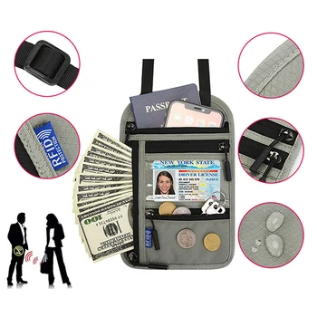 Многофункциональная сумка для паспорта с подвесной горловиной, сумка-мессенджер для хранения документов за границей, защитный чехол для документов