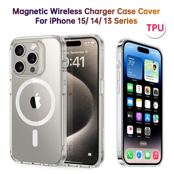 Для Магнитного чехла Magsafe Для Iphone 15 Pro Max 14 Чехлов для телефонов из Тпу Для Iphone 15 Plus 15pro 14pro 13 Mini 12 Защитных Чехлов