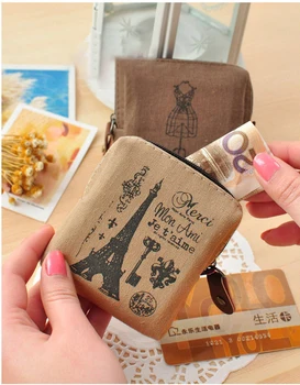 Милый маленький свежий детский женский кошелек для монет, сумка-брелок, ретро мини-детская сумка на молнии, ностальгическая память, детская сумка для монет