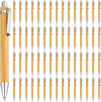 100ШТ Бамбуковая шариковая ручка Стилус Контактная ручка Офисные и школьные принадлежности Ручки и письменные принадлежности Подарки