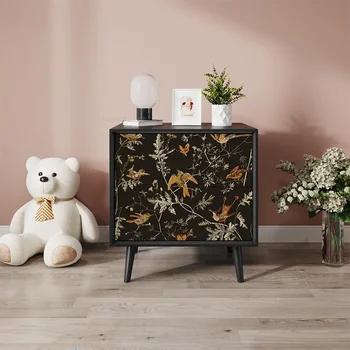 Тумбочки с ручной росписью от скандинавского дизайнера, Шкаф для хранения на заказ, Американская ретро-мебель для спальни, прикроватный столик из массива дерева для дома
